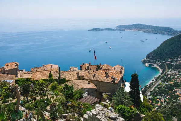 Clifftop village of Èze overlooking the Mediterranean Sea on the French Riviera