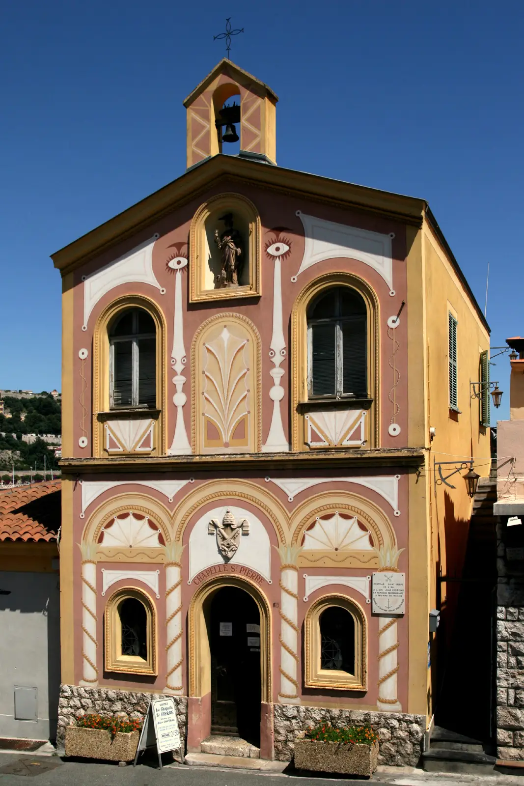Chapelle Saint-Pierre – Historic chapel painted by Jean Cocteau Chapelle Saint-Pierre with colorful façade in Villefranche-sur-Mer
