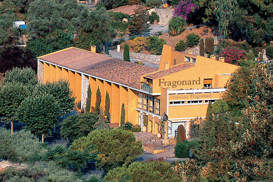 Fragonard perfume factory building surrounded by gardens in Èze