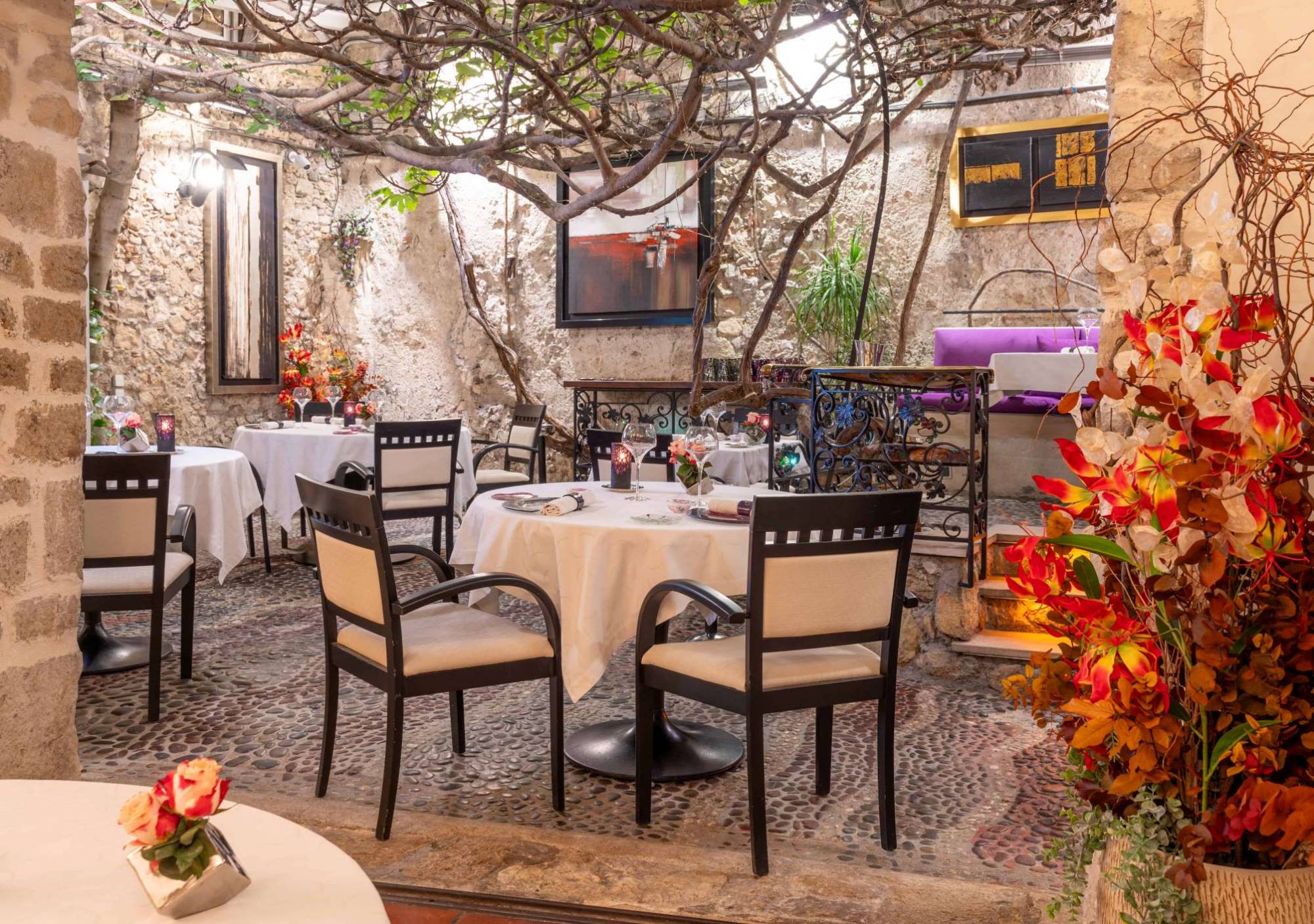 Le Figuier de Saint Esprit - Fine Dining in Historic Antibes Best Restaurants in Antibes: Top 10 Food Spots to Try, Le Figuier de Saint Esprit restaurant with outdoor terrace under ancient fig tree in Antibes