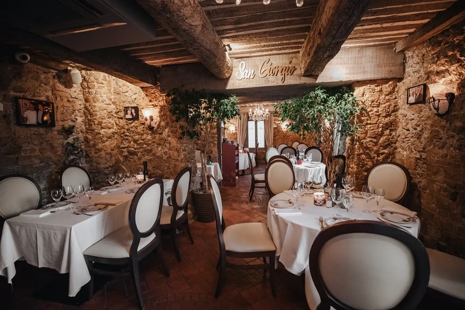 Michelangelo - Upscale Italian Cuisine in Antibes Elegant dining setup at Michelangelo Italian restaurant in Antibes