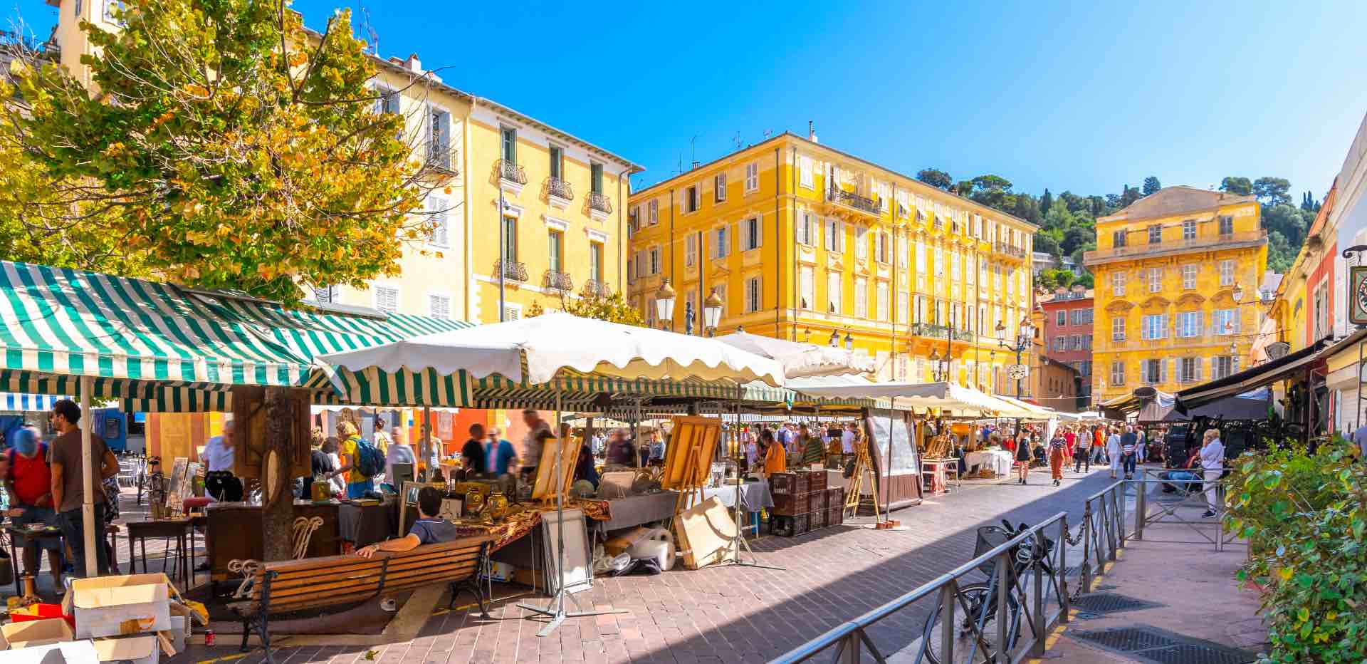 Ultimate Markets & Shopping Spots on the French Riviera – 10+ Stylish Finds, Flower and food stalls at Cours Saleya market in Nice’s Old Town